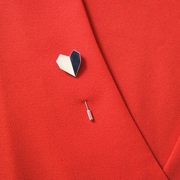 Hearts Folded lapel pin large