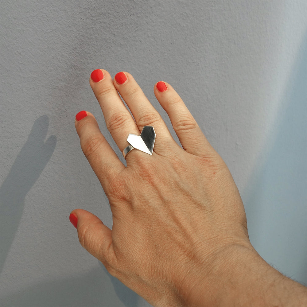 Hearts Folded Ring - Gross