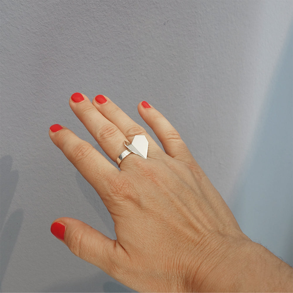 Hearts Folded Ring - Gross