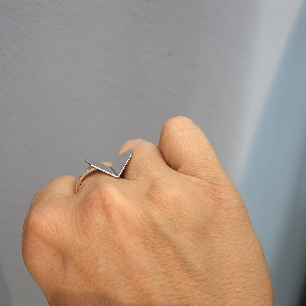 Hearts Folded Ring - Gross