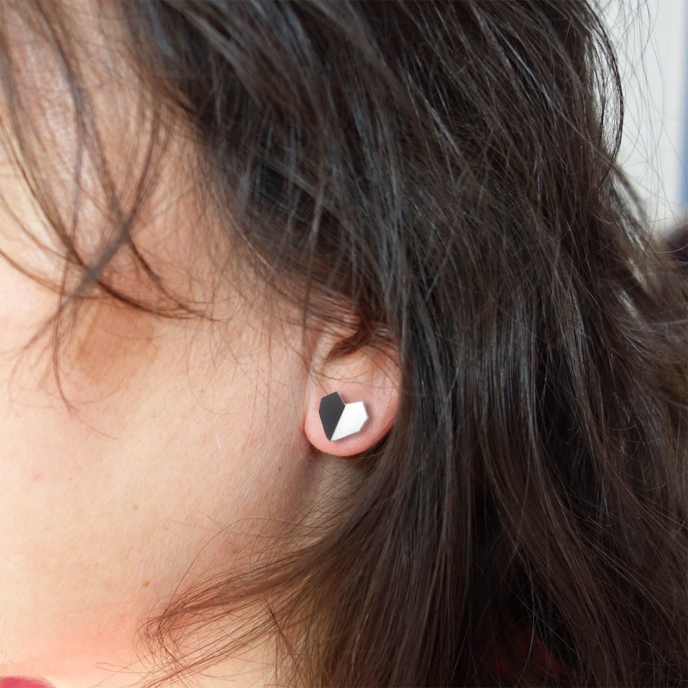 Hearts folded Ohrstecker