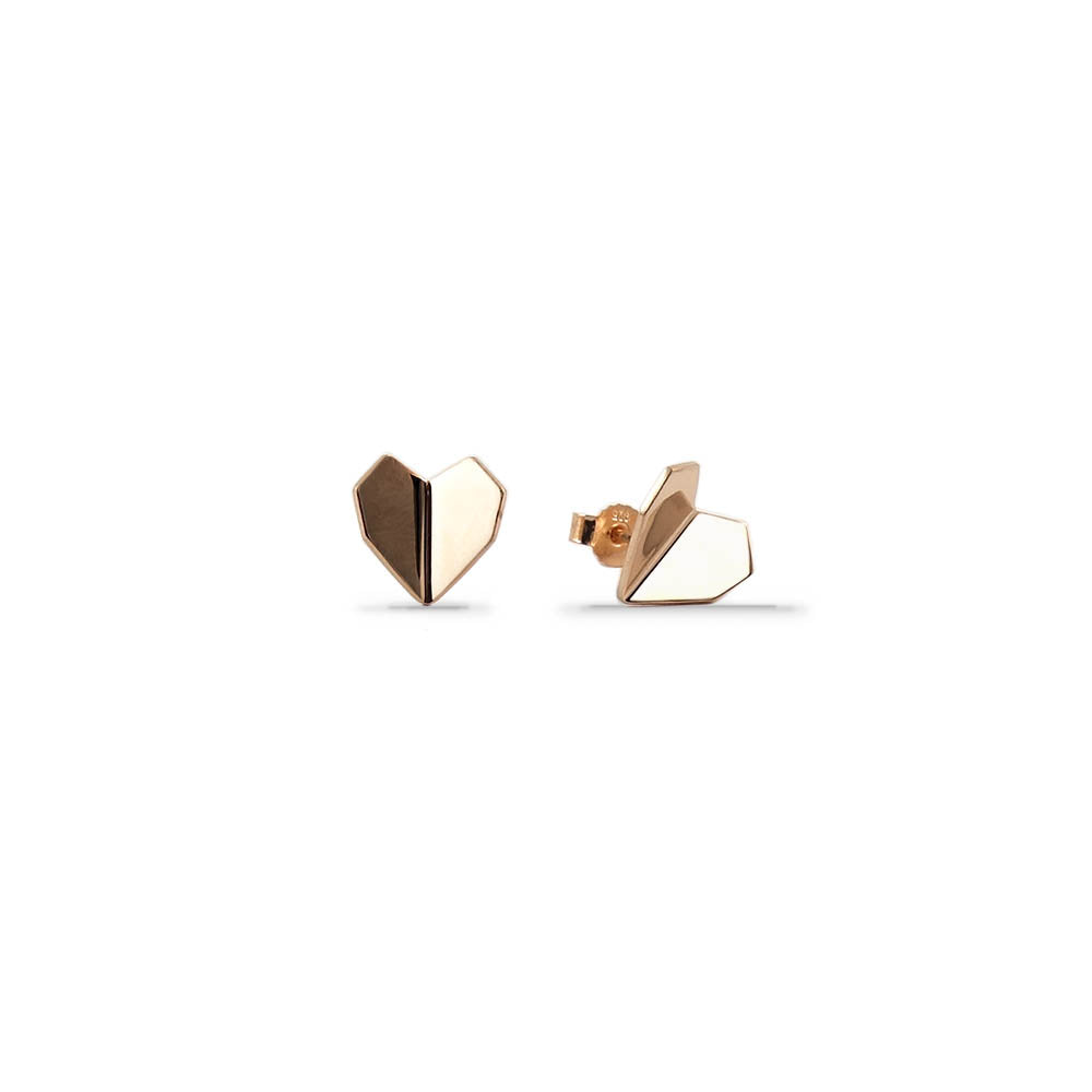 Hearts folded Ohrstecker